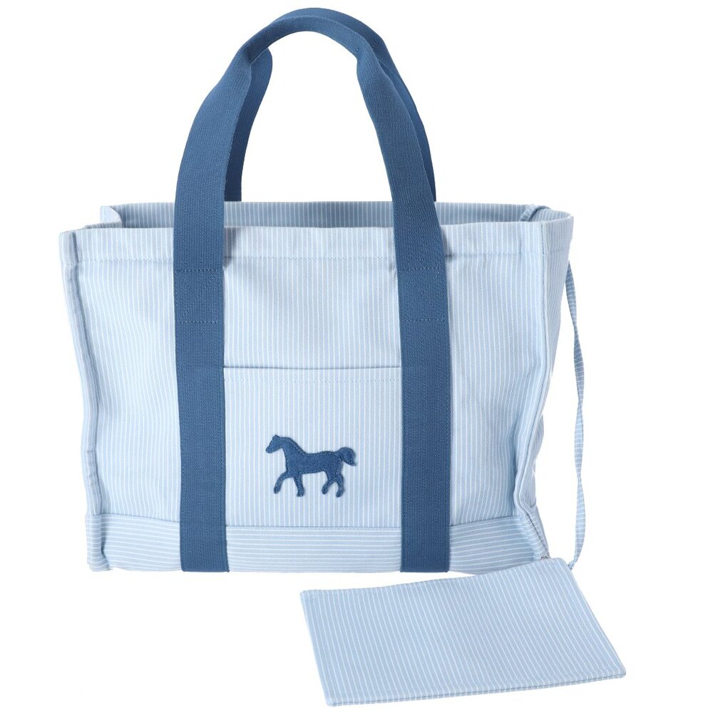 HERMES Cotton Canvas Cavalcolor Nappy Diaper Bag Baby Blue